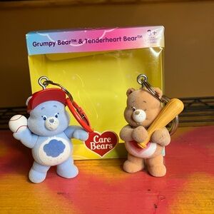 Care Bears Handmade Keychain Set - Blue Grumpy Bear & Brown Tenderheart Bear